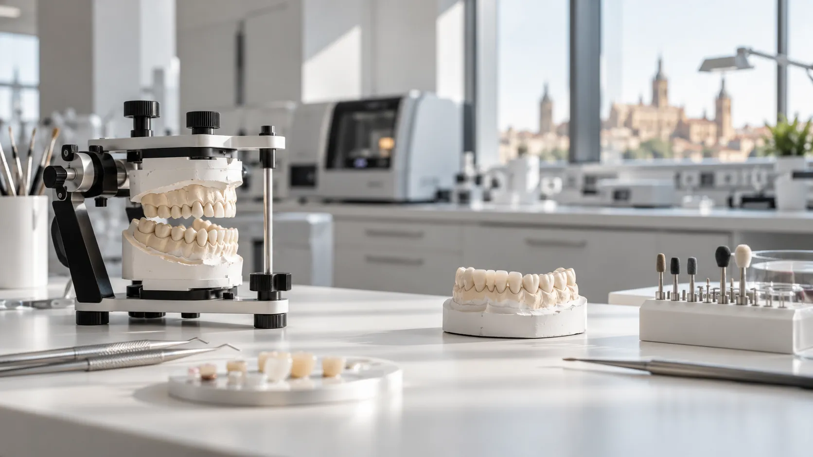 Espacio de trabajo del laboratorio de prótesis dental Charo Montejo